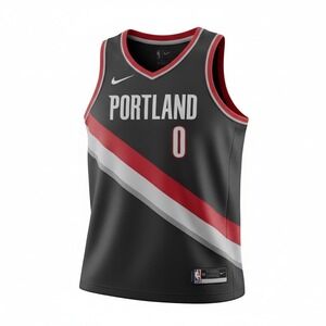 Portland Trail Blazers Damian Lillard #0 Black Nike Swingman Jersey Size 52 XL
